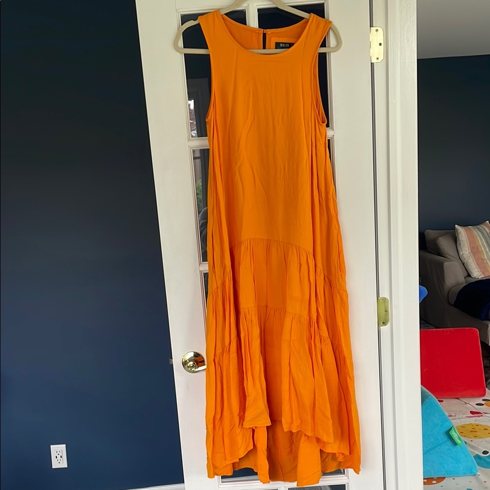 Anthropologie Vibrant Hi-Low Sleeveless Dress